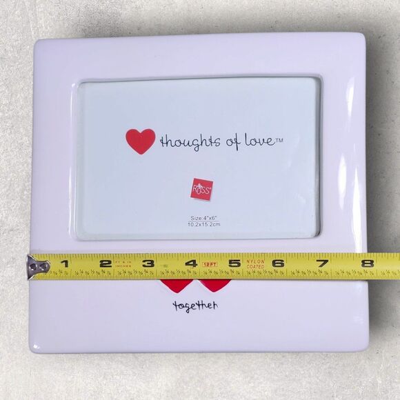 Russ Thoughts of Love Ceramic 4x6 Photo Frame Hearts Wedding Anniversary Heart - Picture 5 of 6